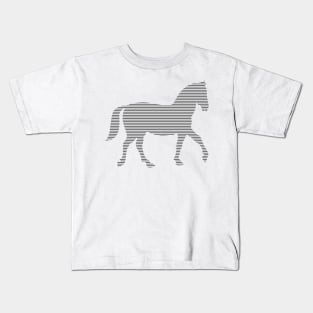 Horse - strips - gray and white. Kids T-Shirt